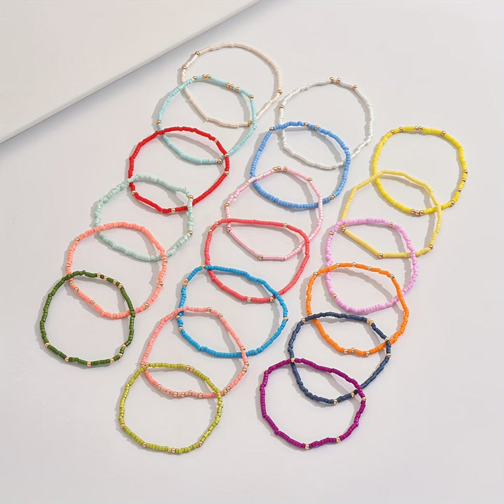 Boho mehrfarbiges Perlen-Armband-Set