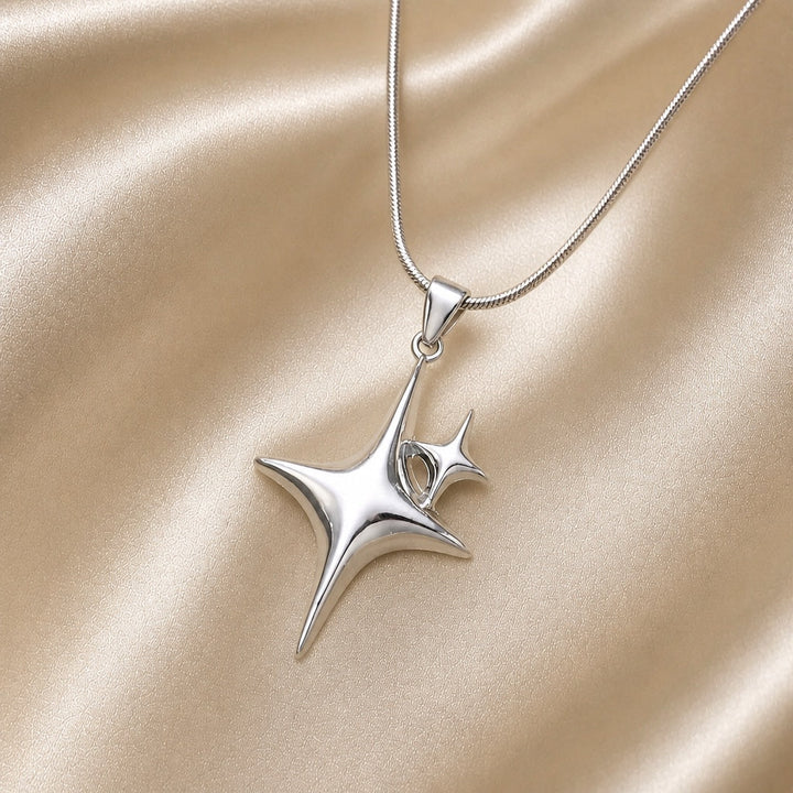 White Gold North Star Necklace