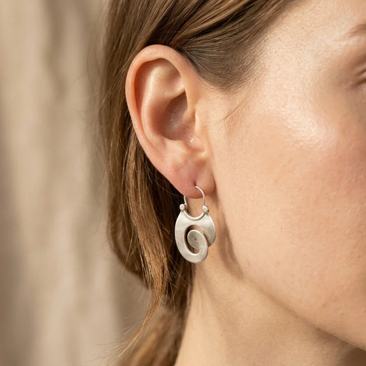 Vintage Spiral-Ohrringe in Silber