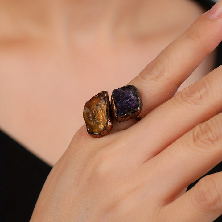 Strahlender Doppelstein-Ring