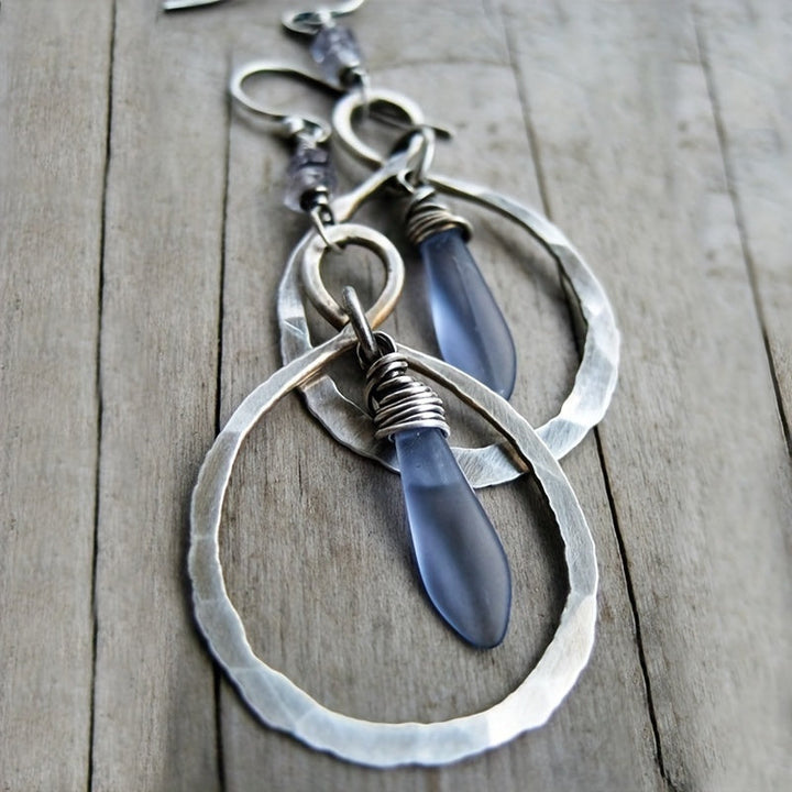 Boho Mondstein Silber-Ohrringe