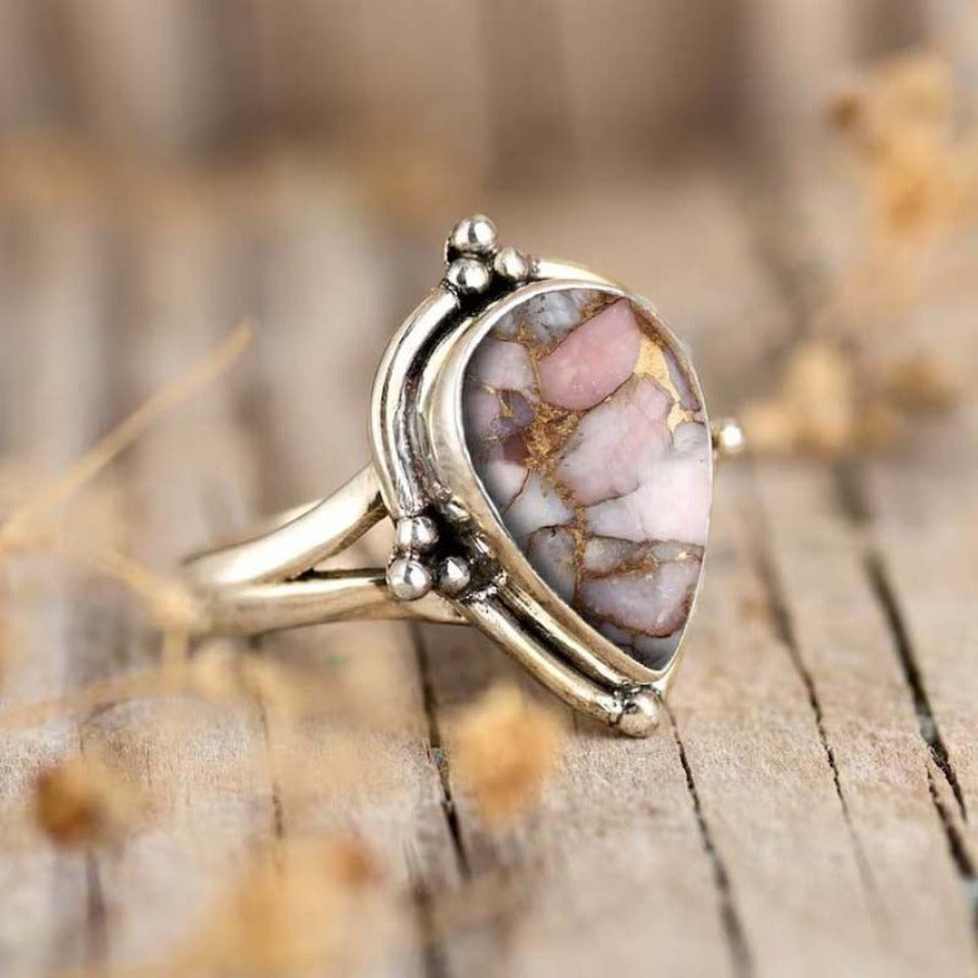 Handgefertigter Boho-Stein-Ring