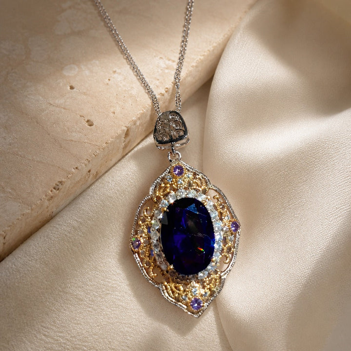 Vintage Kette mit Zirkonia Court