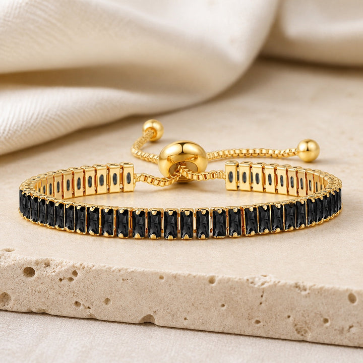 Elegantes vergoldetes Zirkonia-Tennisarmband