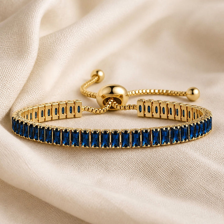 Elegantes vergoldetes Zirkonia-Tennisarmband