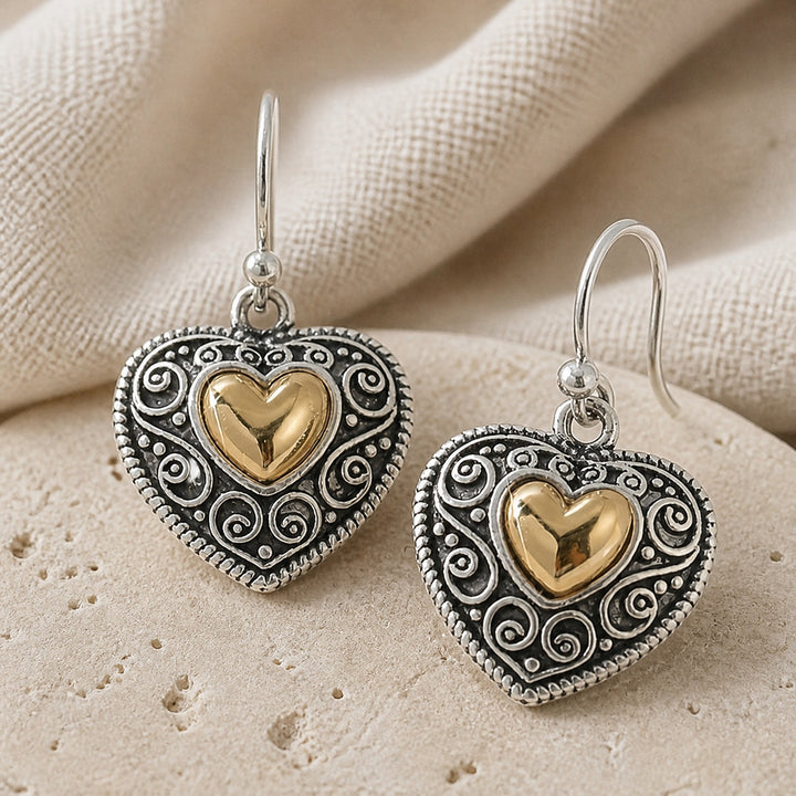 Vintage Boho Herz-Ohrringe