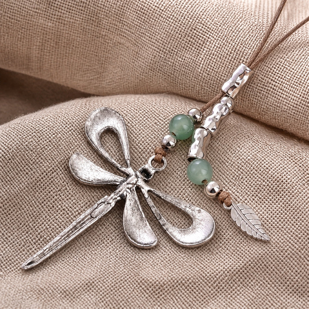 Boho Libellen Lederkette
