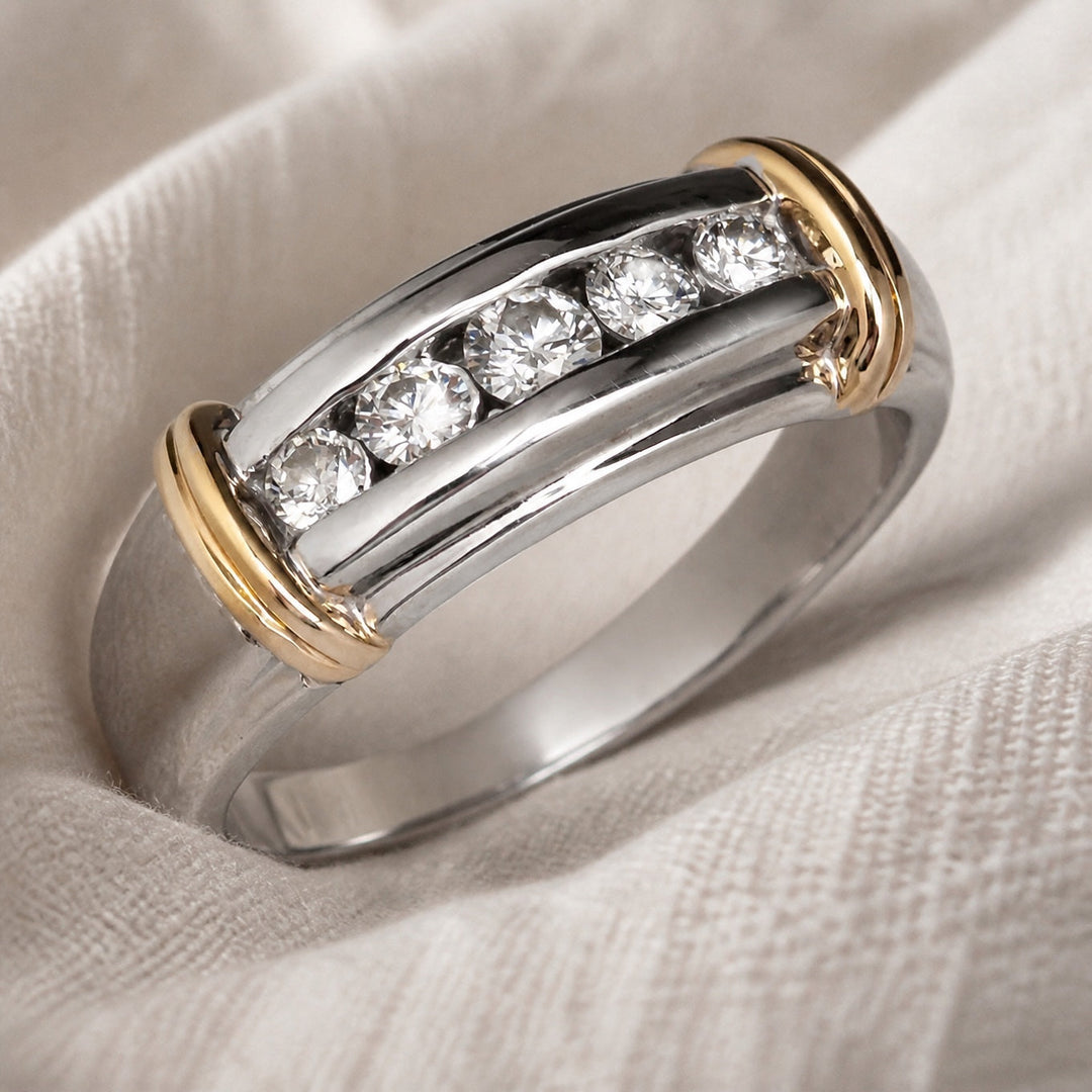 Vintage Zweifarbiger Kristall-Ring