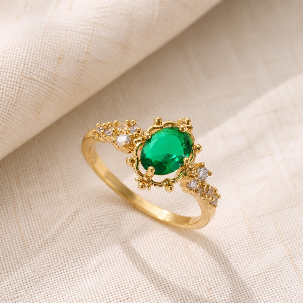 Vintage Ring Halo Ovalschliff