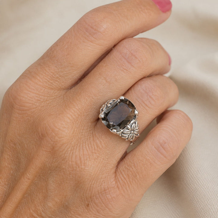 Majestätischer Ring Halo Citrin