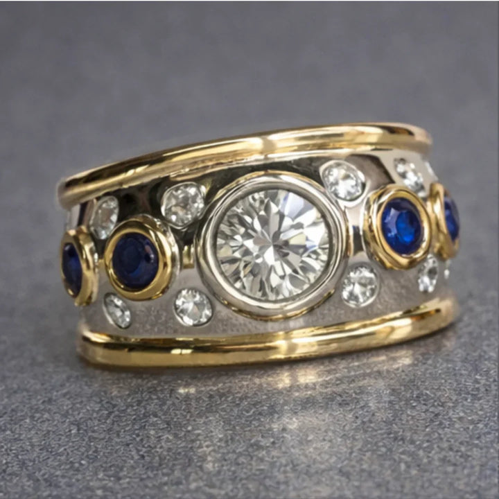 Vintage Goldring mit ovalem Stein