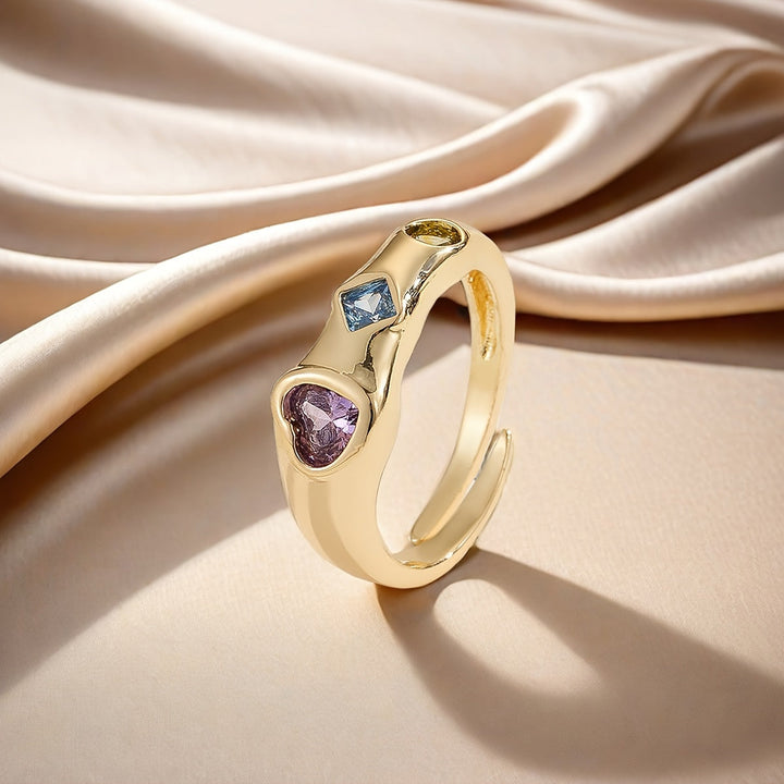 Offener Regenbogen-Zirkonia-Ring
