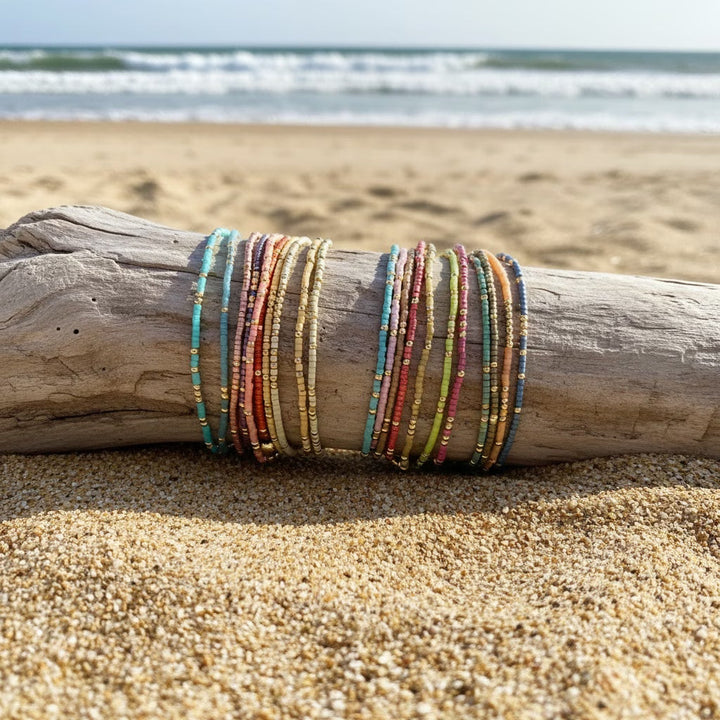 Boho mehrfarbiges Perlen-Armband-Set
