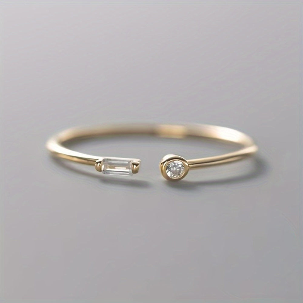 Minimalistischer Zirkonia-Band-Ring