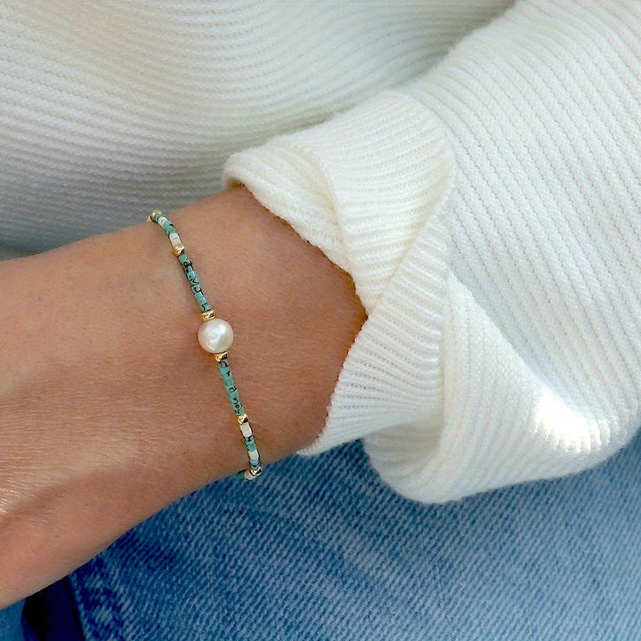 Minimalistisches Türkis-Perlen-Armband