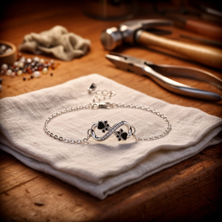 Müheloses Silber-Pfoten-Armband