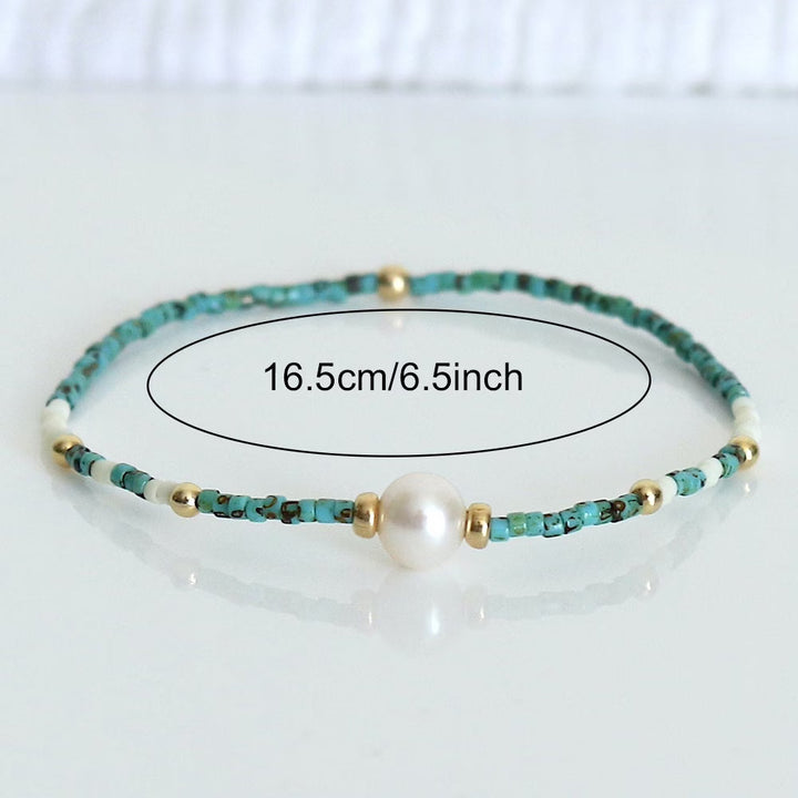Minimalistisches Türkis-Perlen-Armband