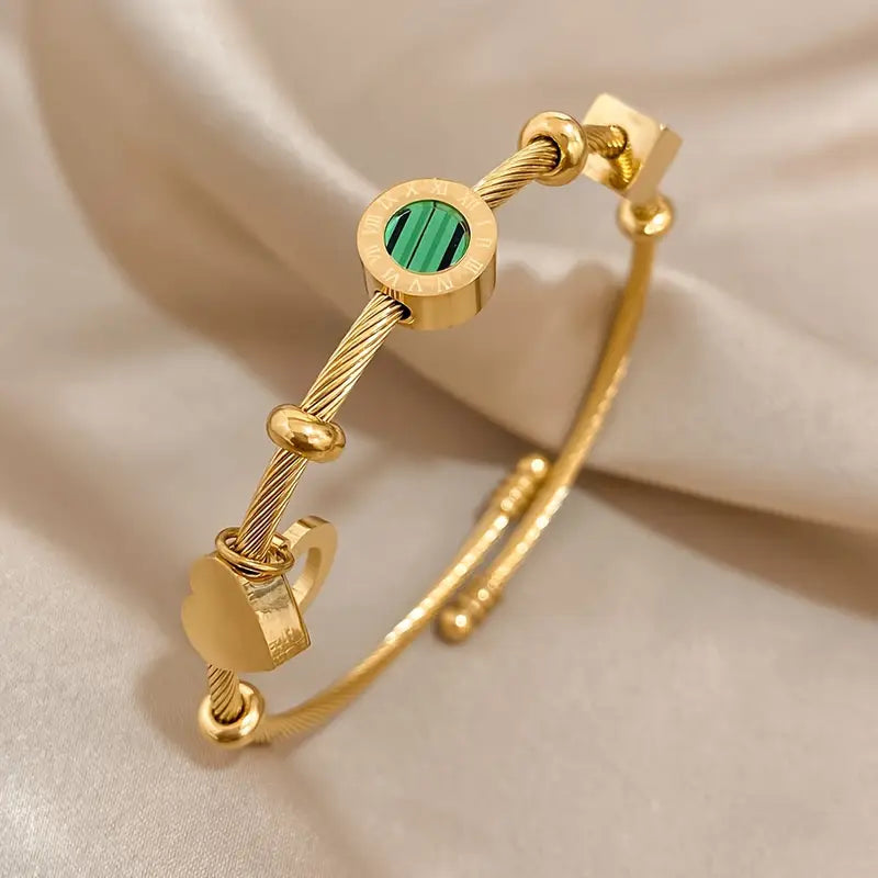 Jihan Chunky Emerald Bracelet
