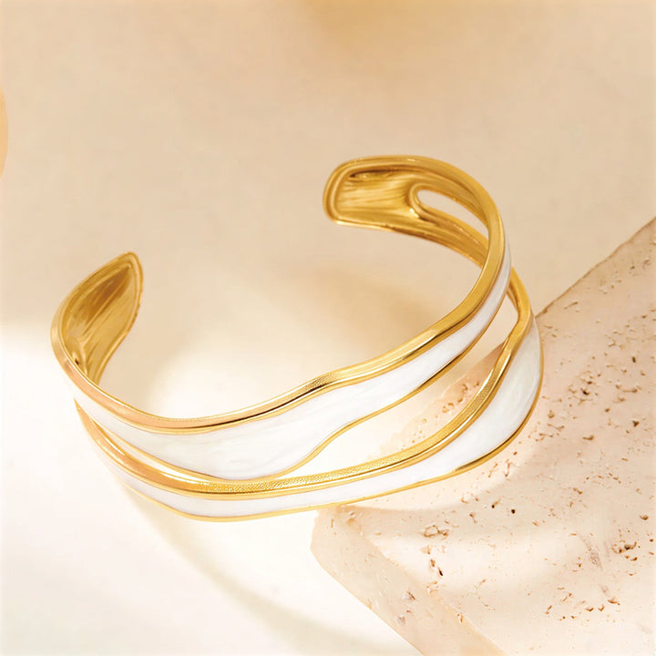 Modernes Wellen-Armband aus Edelstahl