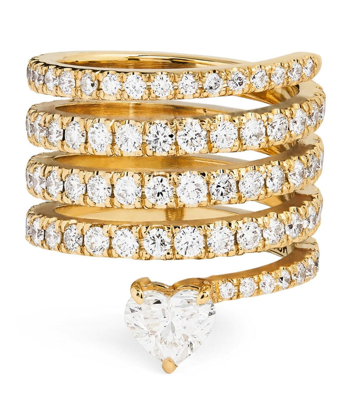 Antiker Gold-Zirkonia Herz-Wickelring