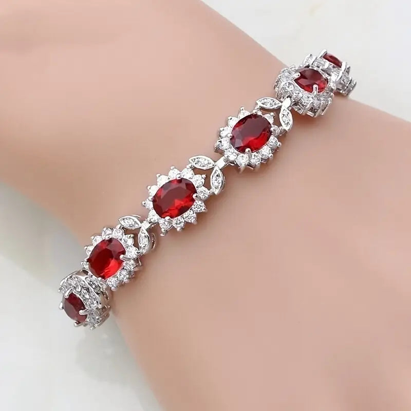Elegantes Goldarmband mit purpurroter Emaille