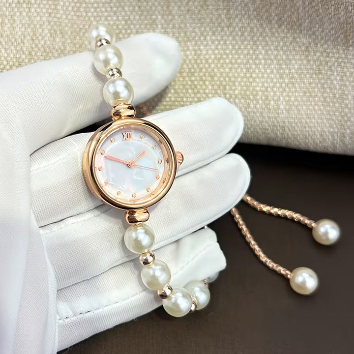 Klassische Perlen-Armbanduhr