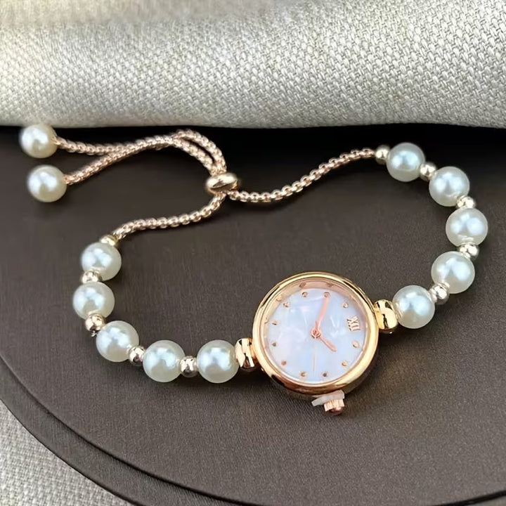 Klassische Perlen-Armbanduhr