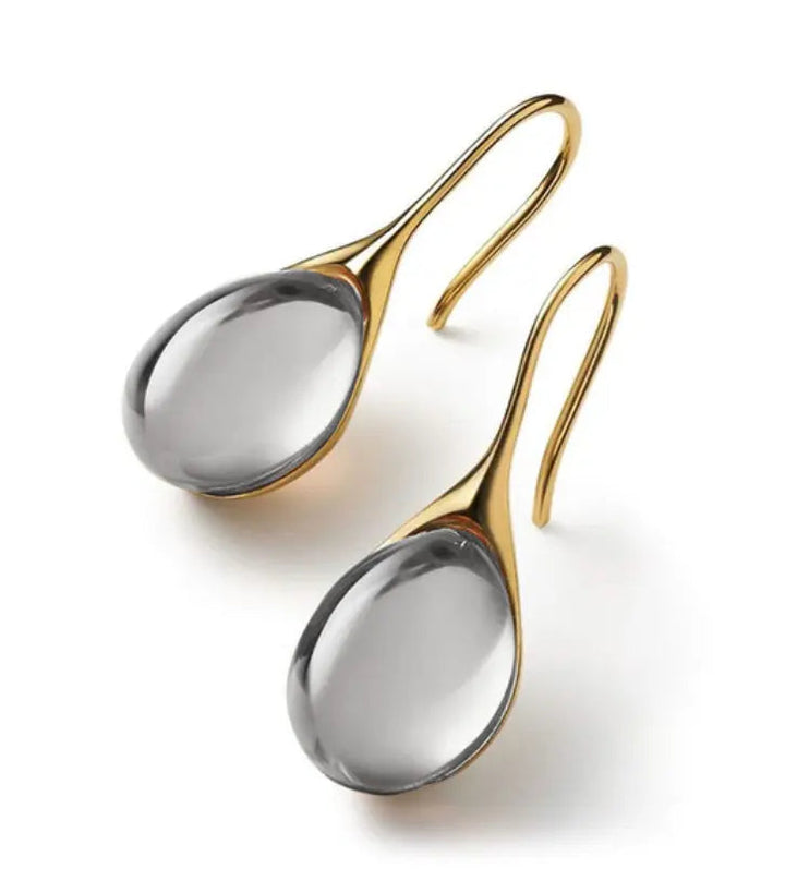 Kristall-Tropfen-Ohrringe in Gold und Silber