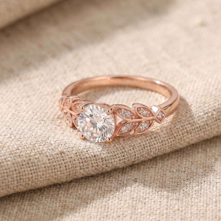 Exotic Flower Crown Zirconia Gold Ring