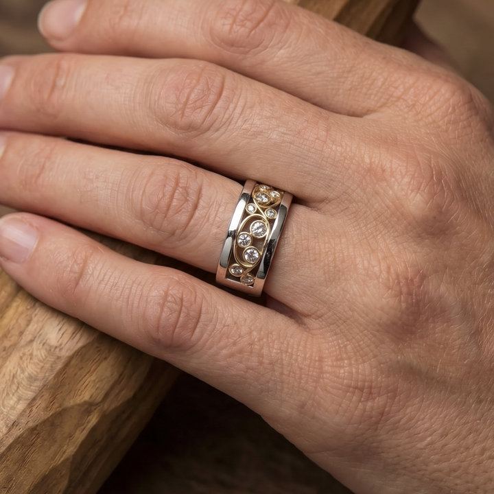 Vintage Gold & Silver Ivy Zirconia Ring