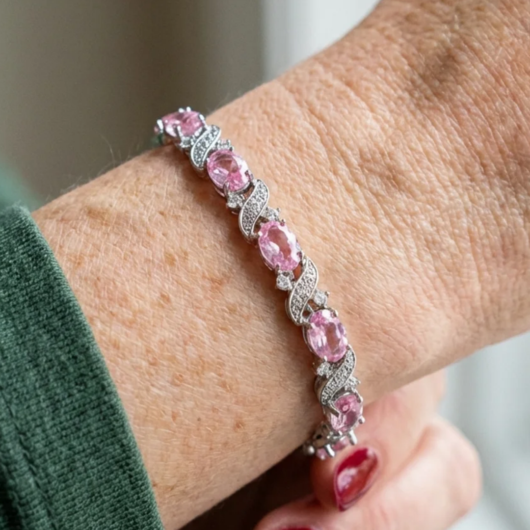 Elegantes Rosé Saphir-Armband