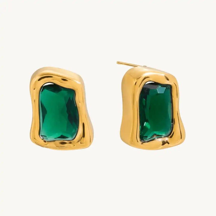 Zeitlose Gold Zirkon eckige Ohrringe