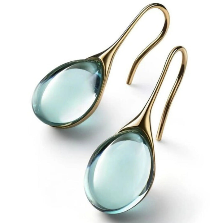 Kristall-Tropfen-Ohrringe in Gold und Silber
