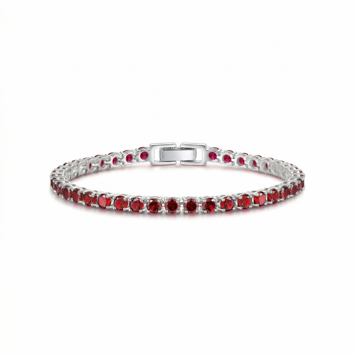 Raffiniertes Rubin-Weißgold-Armband