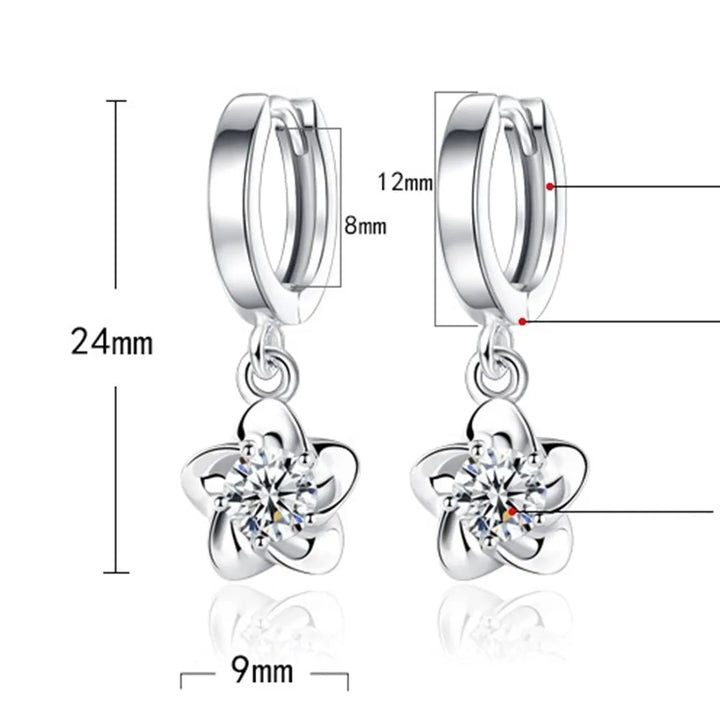 Ohrringe aus Sterlingsilber mit lila und weißem Zirkon