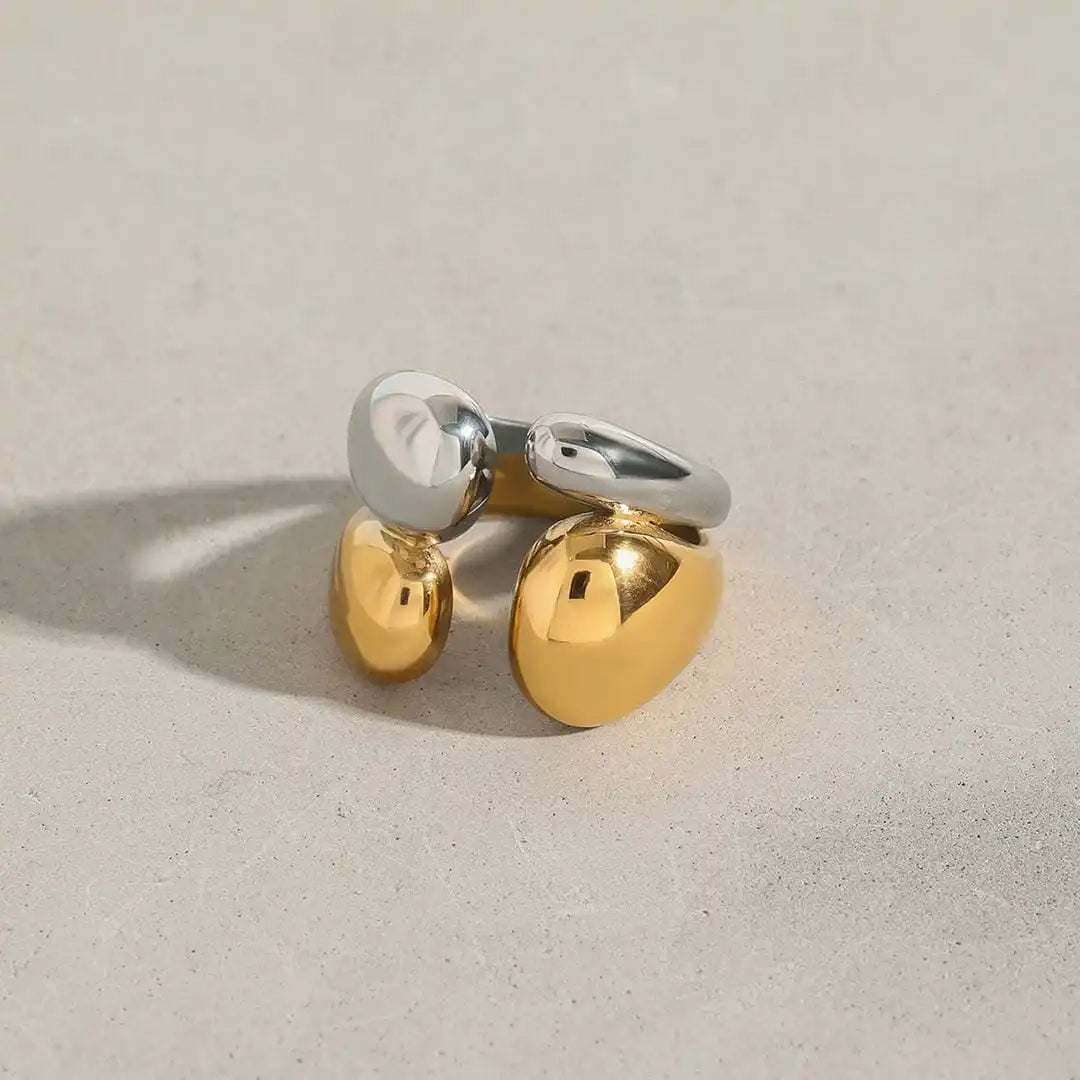 Bicolor Gold Silber Stapelring