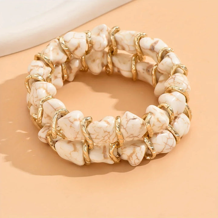 Elegantes Türkis-Gold-Armband