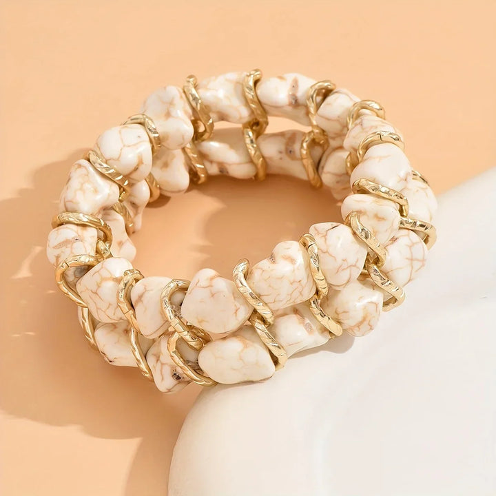 Elegantes Türkis-Gold-Armband