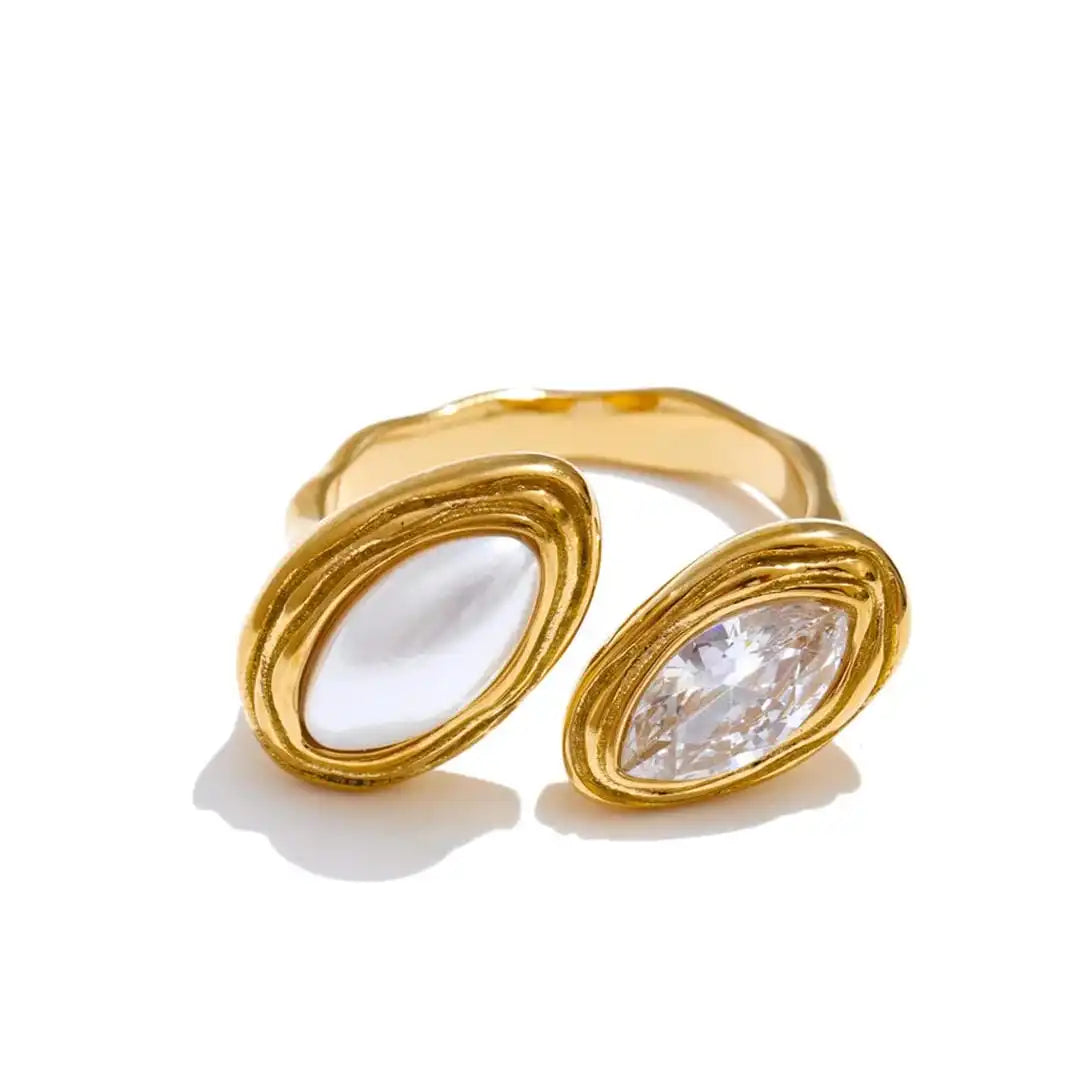 Doppelter Marquise-Bypass-Ring