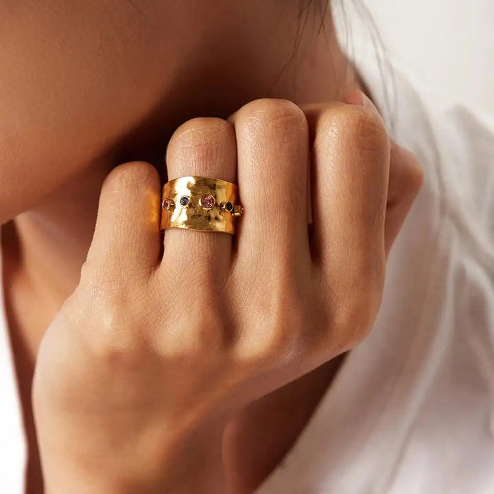 Vintage Gold Zirkonia-Ring