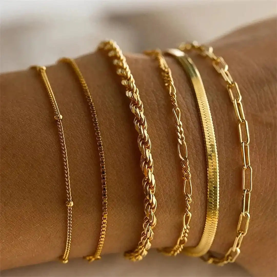 Boho Retro kubanisches Armband-Set