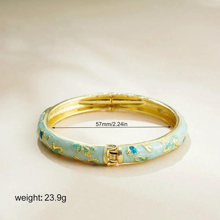 Eleganter Vintage Blüten-Cloisonné-Armreif