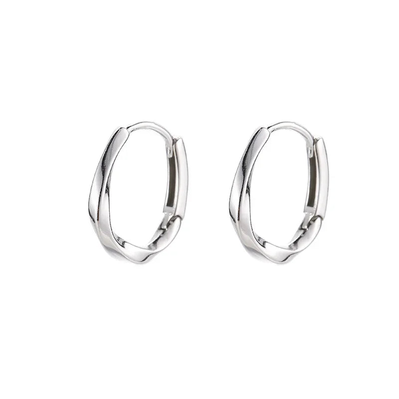 Runde Ohrringe aus Sterlingsilber mit Einlage
