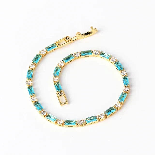 Funkelndes Gold-Türkis-Armband