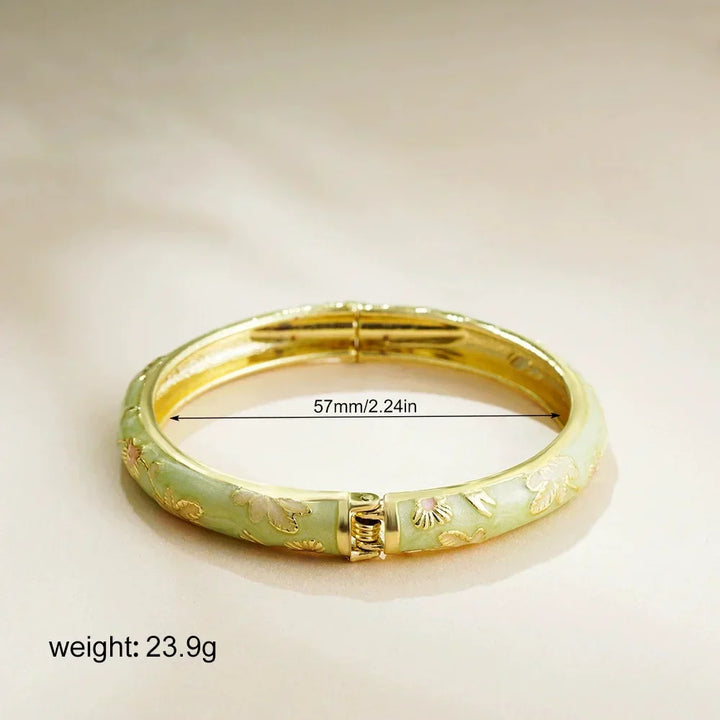 Eleganter Vintage Blüten-Cloisonné-Armreif