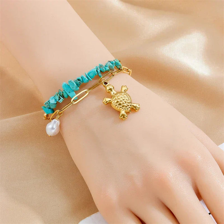 Einzigartiges Türkis-Schildkröten-Armband