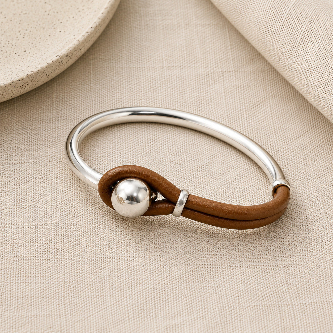 Vintage Herz-Armband in Braun