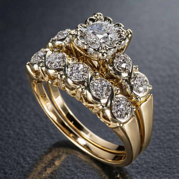Vintage funkelnder Goldring