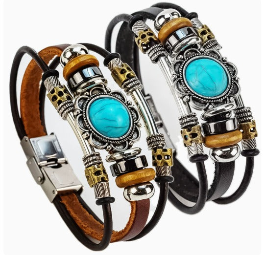 Vintage Türkis-Armband mit Schnalle