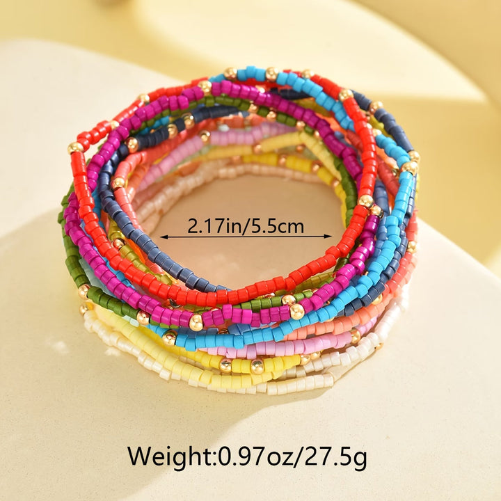 Boho mehrfarbiges Perlen-Armband-Set